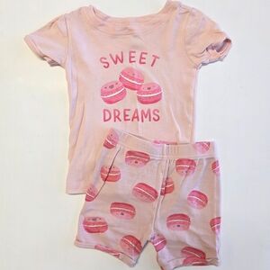 Old Navy Kids Pajama Set - Pink Macaron Print